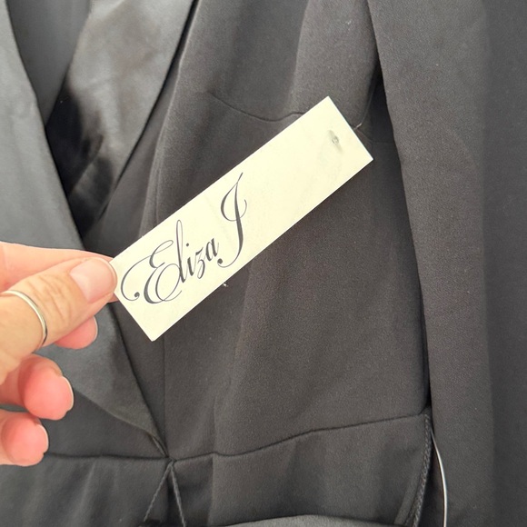 Nordstrom Eliza J Long Sleeve Tuxedo Maxi Gown Black Tie size 14 NWT - Picture 10 of 14